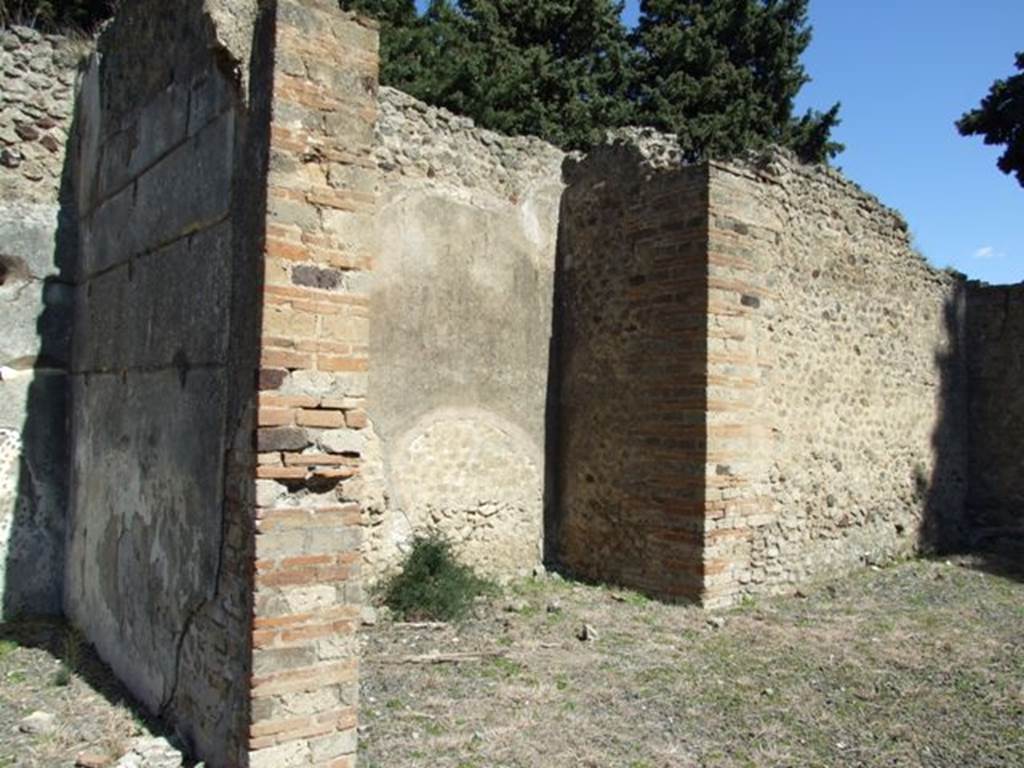 VIII.5.37 Pompeii. March 2009. Room 8. Triclinium. North wall, with large alcove.