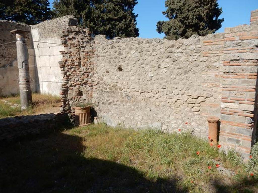 VIII.5.37 Pompeii. May 2017. Room 10, looking towards the east wall of the tablinum.
Photo courtesy of Buzz Ferebee.