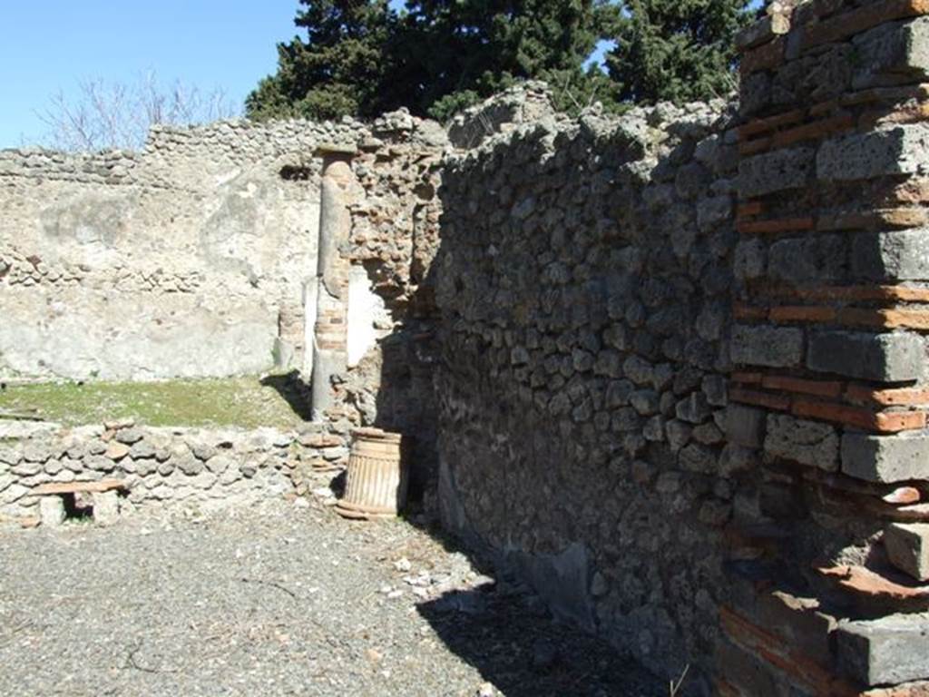 VIII.5.37 Pompeii. March 2009. Room 10, Tablinum. East wall. Looking north.