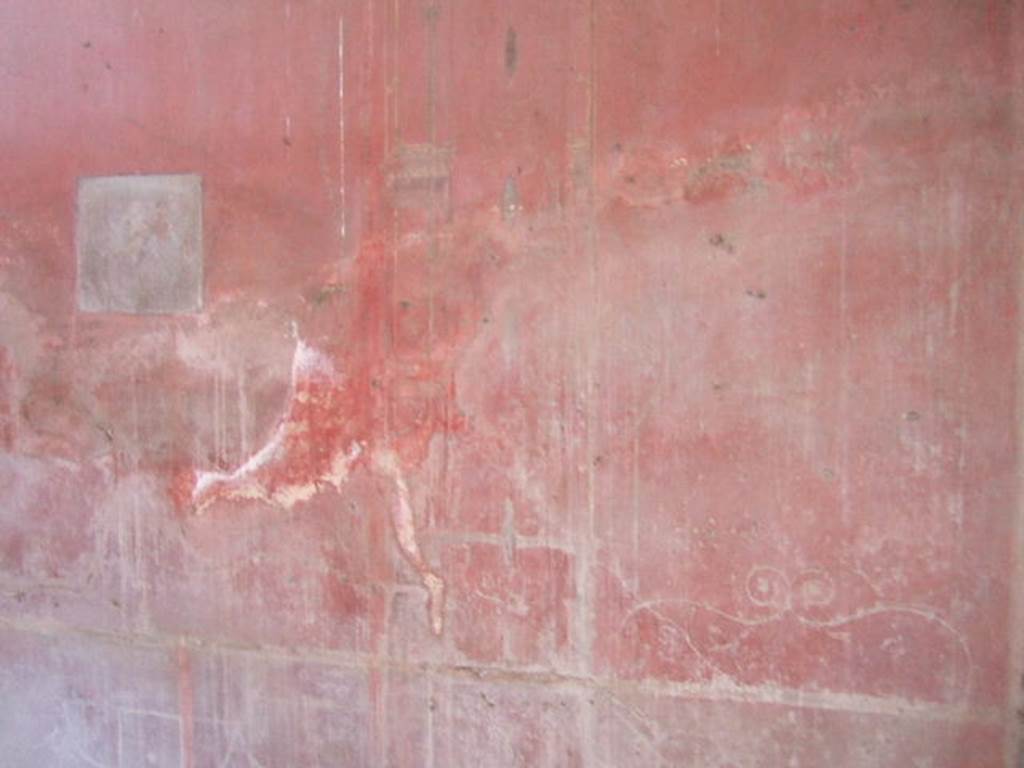 VIII.5.37 Pompeii. September 2005. Room 14. Oecus. North wall. East end.