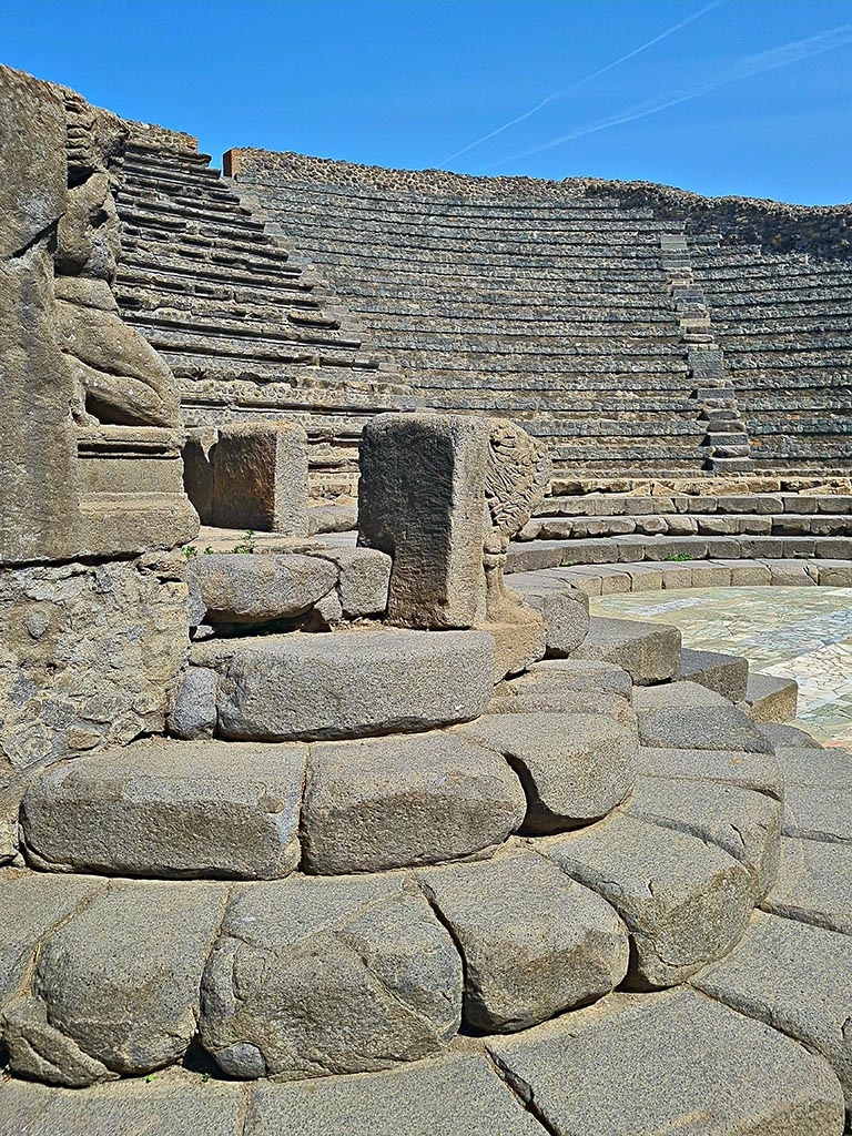 VIII.7.19 Pompeii. September 2024.
Looking east across Little Theatre. Photo courtesy of Giuseppe Ciaramella.