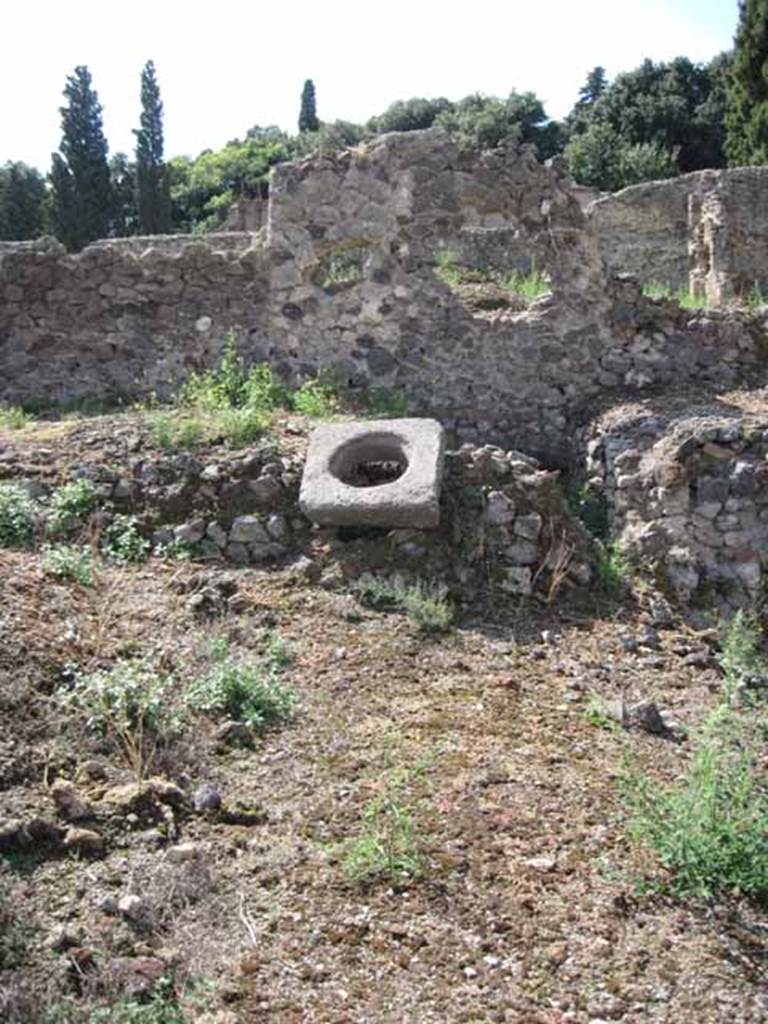 VIII.7.24 Pompeii. September 2010. Edge of collapsed area, looking west towards theatre. Photo courtesy of Drew Baker.