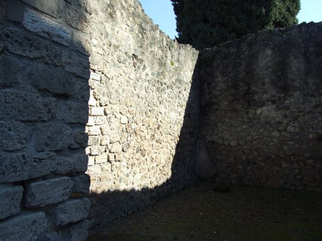 VIII.7.28 Pompeii. March 2009. East wall of Priest’s Dining room.
