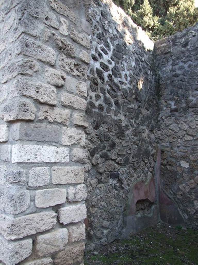 VIII.7.28 Pompeii. March 2009. East wall of cubiculum.