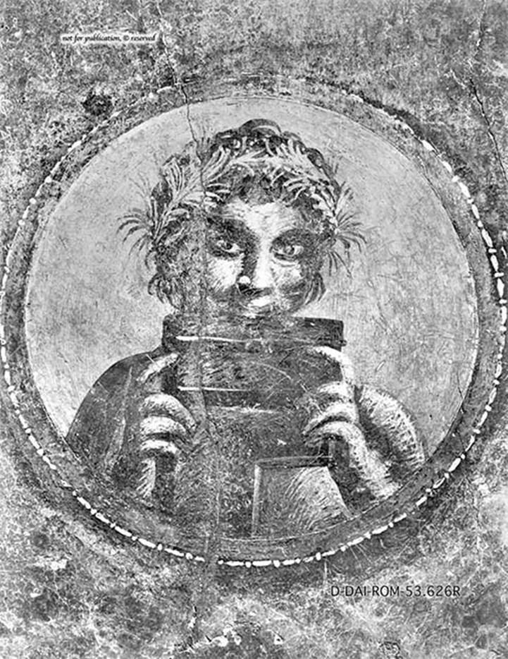 Wall painting from VII.12.26 showing a satyr playing a syrinx.
DAIR 53.626. Photo � Deutsches Arch�ologisches Institut, Abteilung Rom, Arkiv. 
