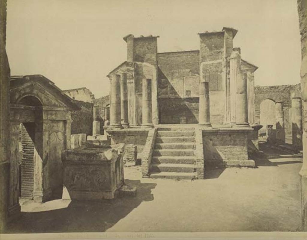 VIII.7.28 Pompeii. Mid 1890’s photograph by Esposito, no.018. Temple steps leading up to portico and cella. Photo courtesy of Rick Bauer.