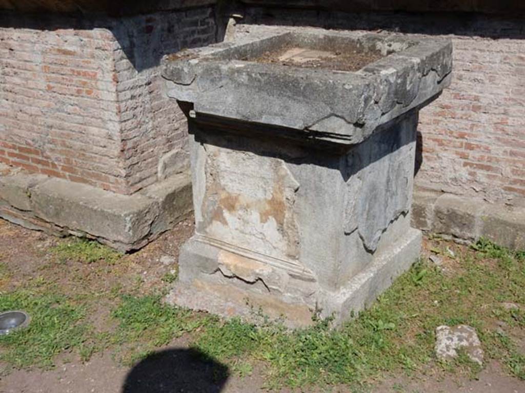 VIII.7.28, Pompeii. May 2015.
Looking towards south and east sides of altar in south-east corner of podium of Temple. Photo courtesy of Buzz Ferebee.