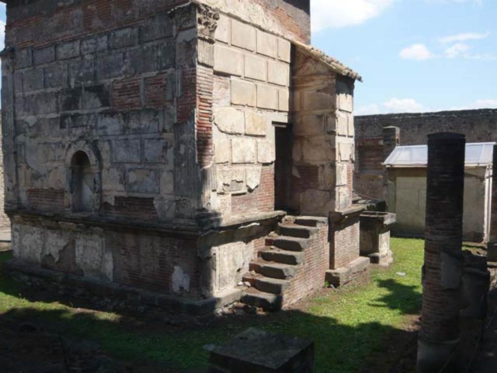 VIII.7.28, Pompeii. May 2011. Looking east towards the rear west and south sides of the cella. Photo courtesy of Buzz Ferebee.