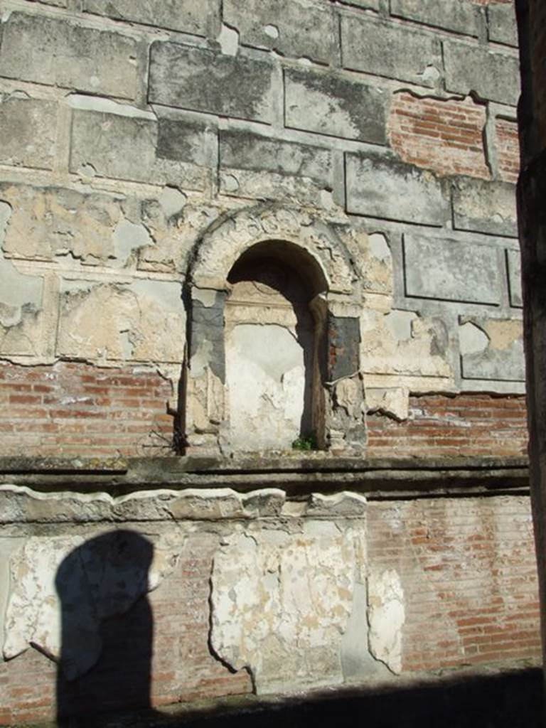 VIII.7.28 Pompeii. March 2009. West rear wall of Temple Cella.