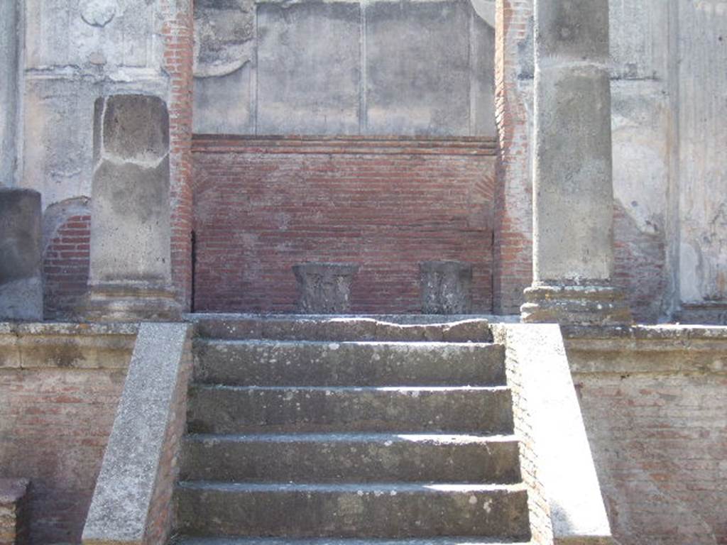 VIII.7.28 Pompeii. March 2009. Temple steps leading up to Portico and Cella.