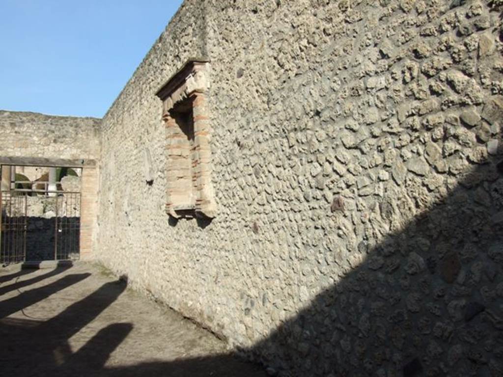 VIII.7.28 Pompeii. December 2007. Looking north along east wall.