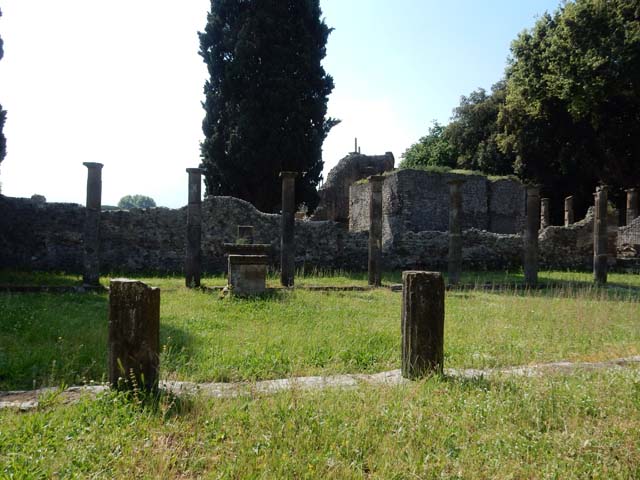 VIII.7.29 Pompeii. March 2009. North side of Table, pedestal and steps, on south side of the Colonnade.