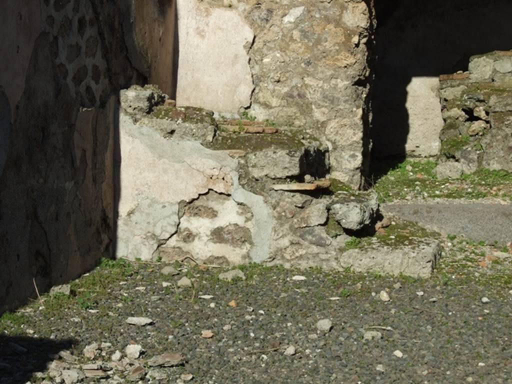 IX.1.4 Pompeii.  March 2009.  Rear room.  Remains of hearth.

