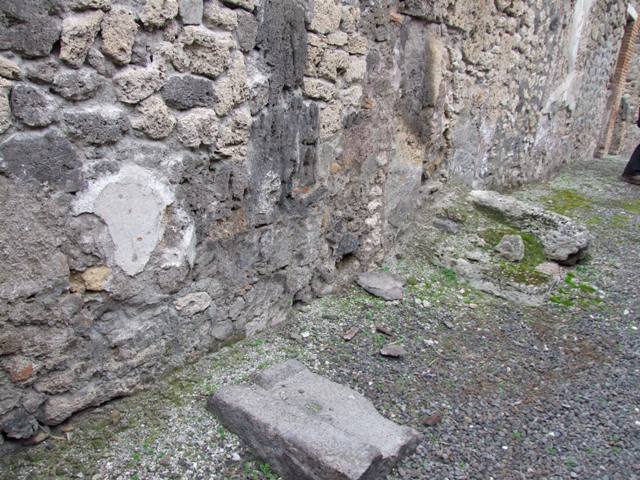 IX.1.7 Pompeii. Niche with stucco of a shell and figures. Detail from old undated photograph courtesy of Society of Antiquaries: Fox Collection.