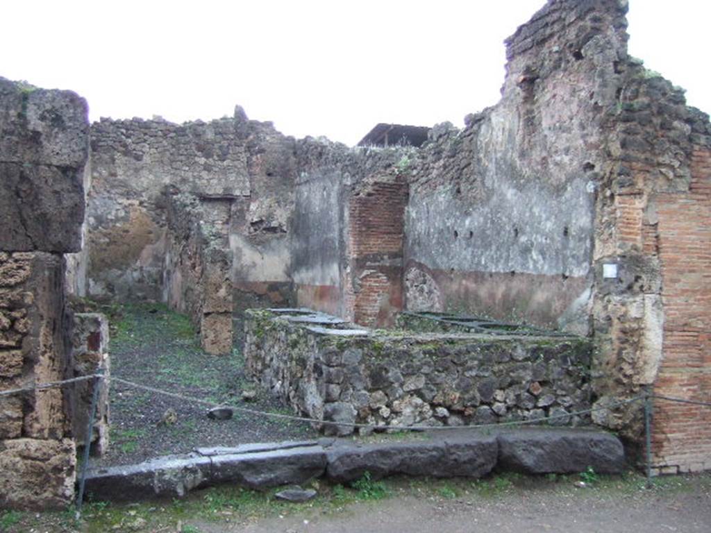 IX.1.8 Pompeii. July 2010. Looking south across counter. Photo courtesy of Michael Binns.