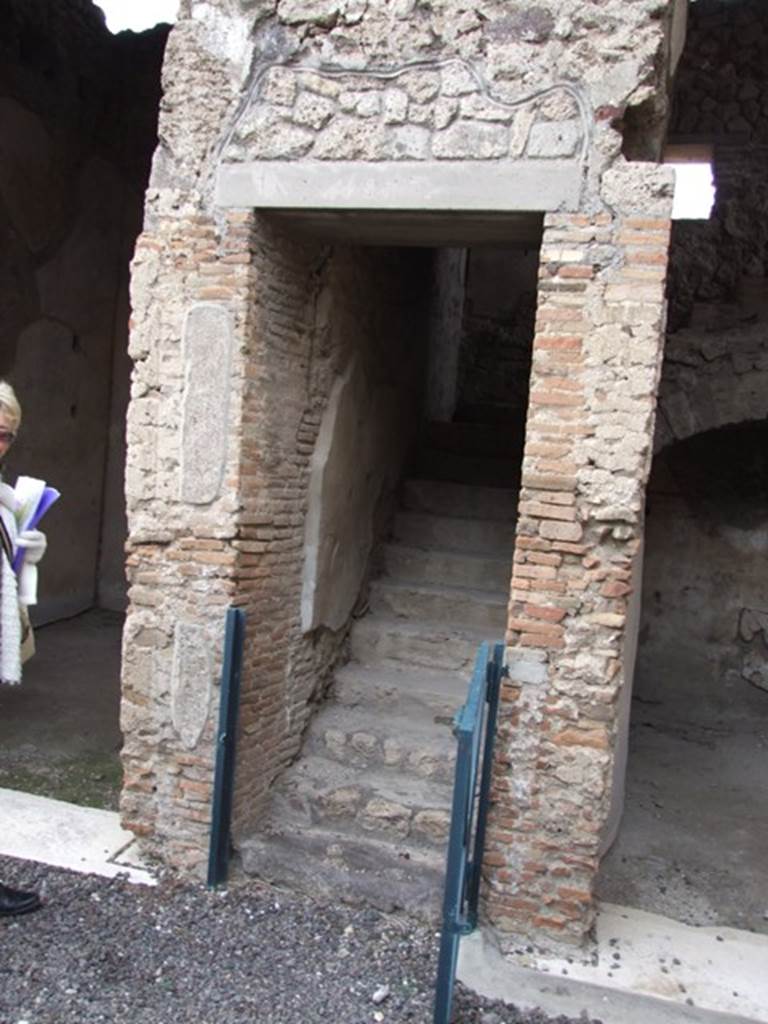 IX.1.20 Pompeii. December 2007. Room 16. Staircase to upper floor.