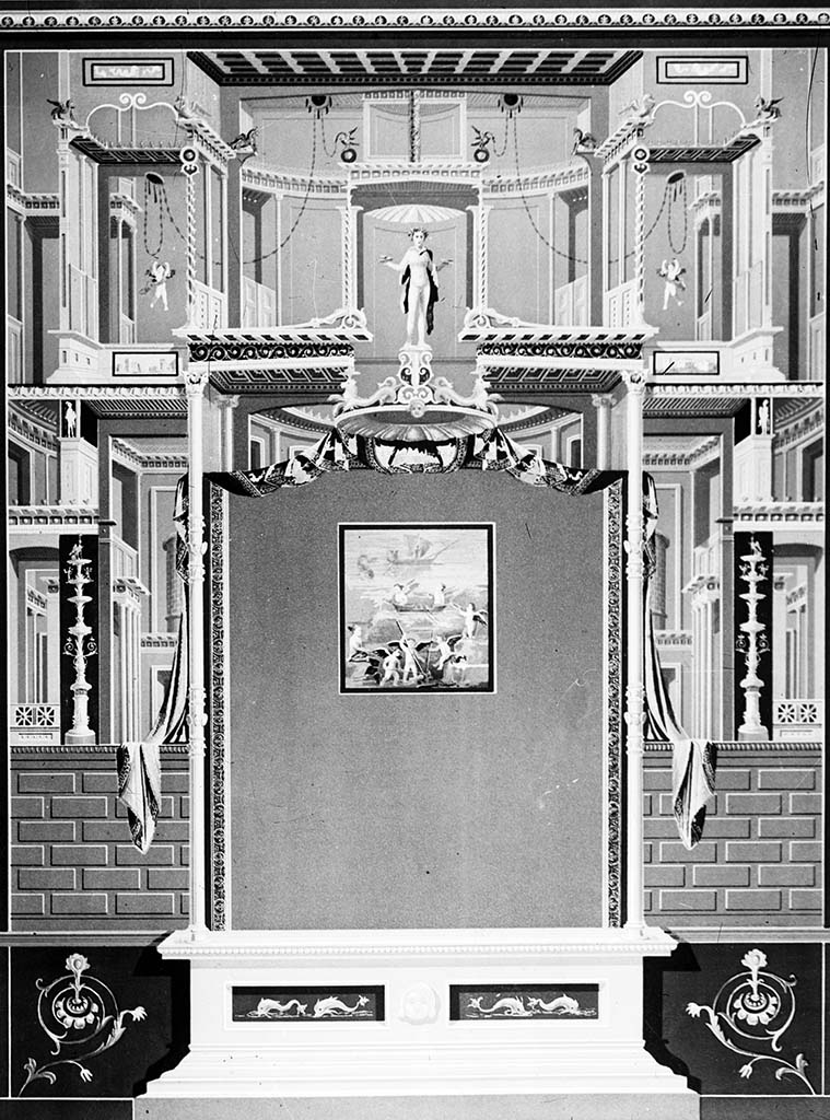 IX.1.22 Pompeii. Room 7, tablinum. Photo by Tatiana Warscher of painting of wall decoration. W.347.
Photo © Deutsches Archäologisches Institut, Abteilung Rom, Arkiv.