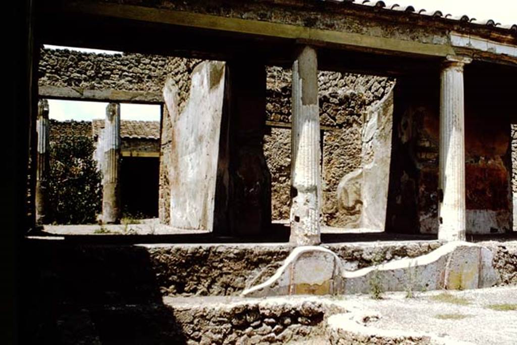 IX.1.22 Pompeii. 1966. Room 14, north side of first peristyle. Photo by Stanley A. Jashemski.
Source: The Wilhelmina and Stanley A. Jashemski archive in the University of Maryland Library, Special Collections (See collection page) and made available under the Creative Commons Attribution-Non Commercial License v.4. See Licence and use details.
J66f0290