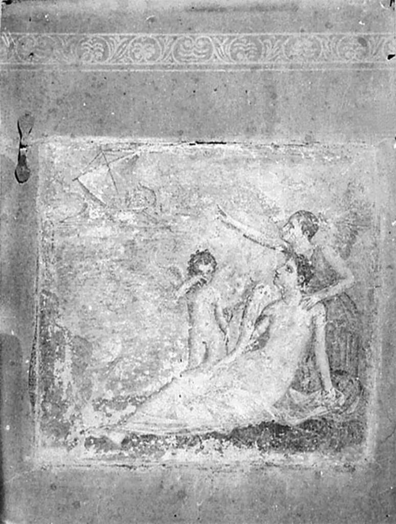IX.2.5 Pompeii. Centre of north wall of triclinium. Painting of Ariadne abandoned.
DAIR 31.1744. Photo � Deutsches Arch�ologisches Institut, Abteilung Rom, Arkiv.  
See http://arachne.uni-koeln.de/item/marbilderbestand/918520 
