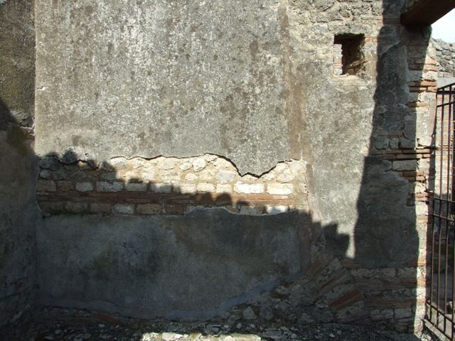 IX.2.18 Pompeii. March 2009. Room 3. Triclinium, South wall, with remains of vaulted ceiling.