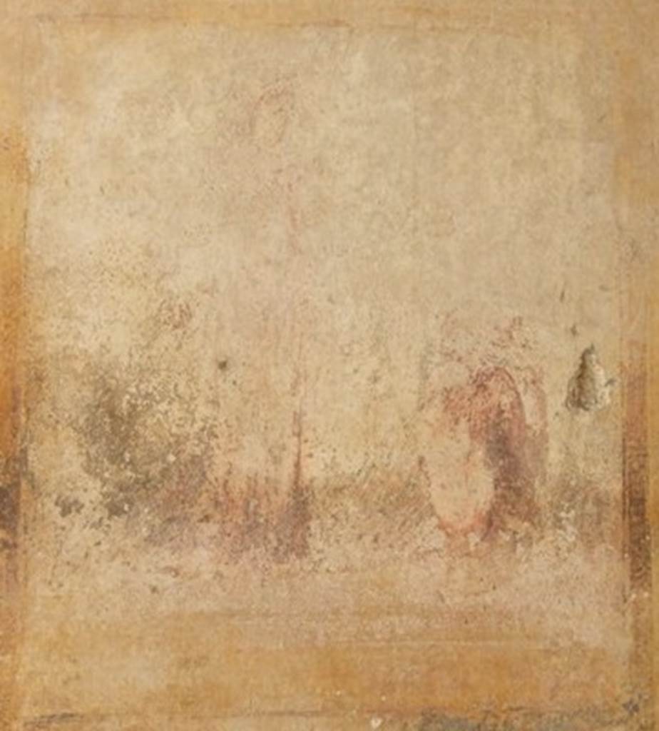 IX.3.5 Pompeii. March 2009. Room 6, remains of wall painting of unknown figure, standing in front of 2 children, possibly Medea.   See Helbig, W., 1868. Wandgem�lde der vom Vesuv versch�tteten St�dte Campaniens. Leipzig: Breitkopf und H�rtel. 1466.
