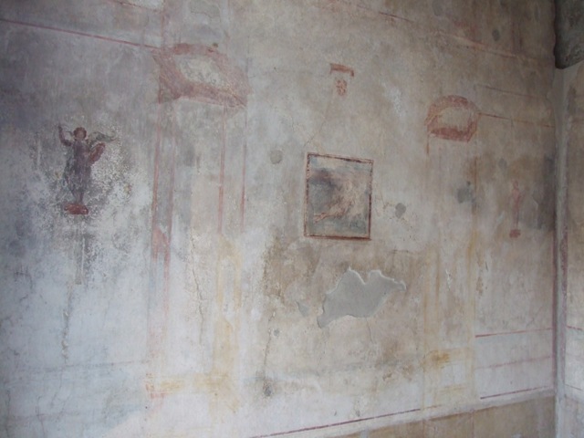 IX.3.5 Pompeii.  March 2009.  Remains of aedicula altar on south west side of atrium.