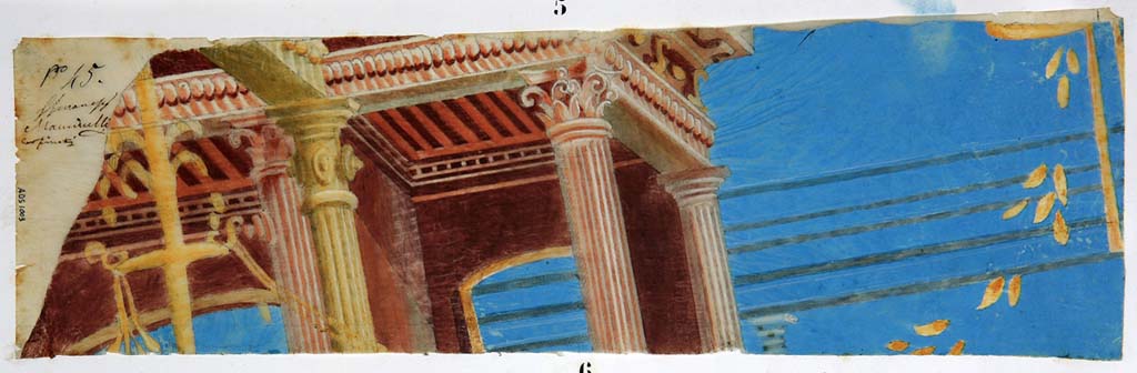 IX.3.5 Pompeii. Anonymous painting of the IV Style decoration of the atrium.
This could be attributable to Michele Mastracchio.
Now in Naples Archaeological Museum. Inventory number ADS 1003.
Photo © ICCD. http://www.catalogo.beniculturali.it
Utilizzabili alle condizioni della licenza Attribuzione - Non commerciale - Condividi allo stesso modo 2.5 Italia (CC BY-NC-SA 2.5 IT)