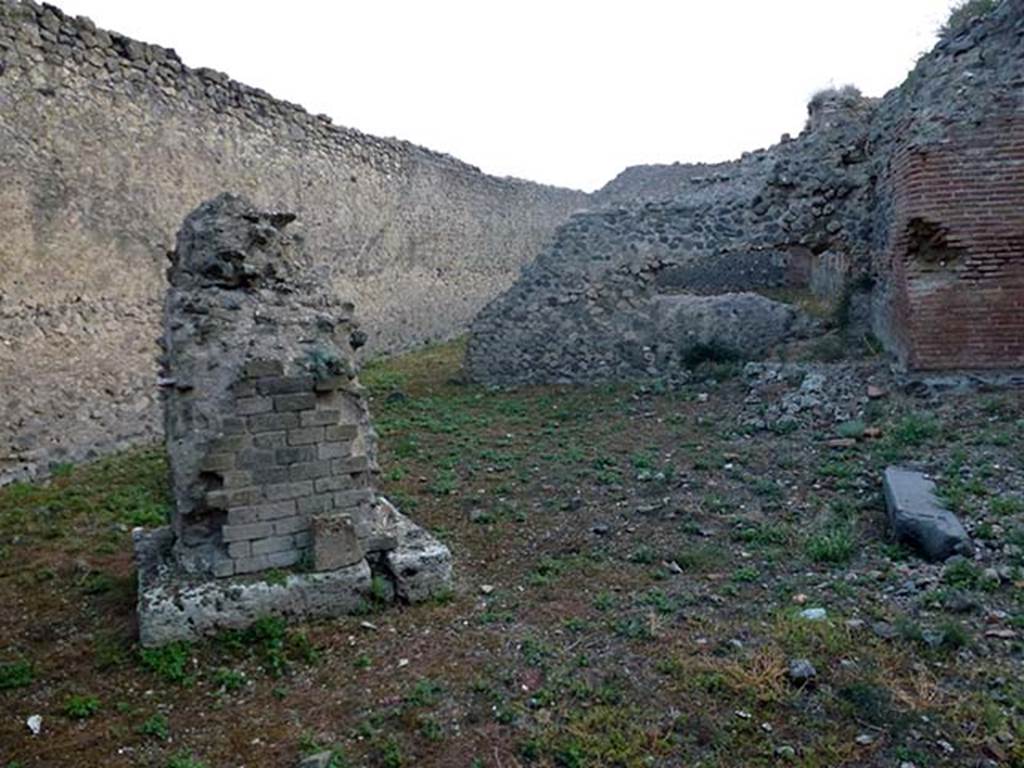 IX.4.15 Pompeii. September 2011. South-east corner of baths complex area �t�, looking west. This is the location of the cistern mentioned by Mau and in the Fox Collection photograph above. Photo courtesy of Michael Binns.