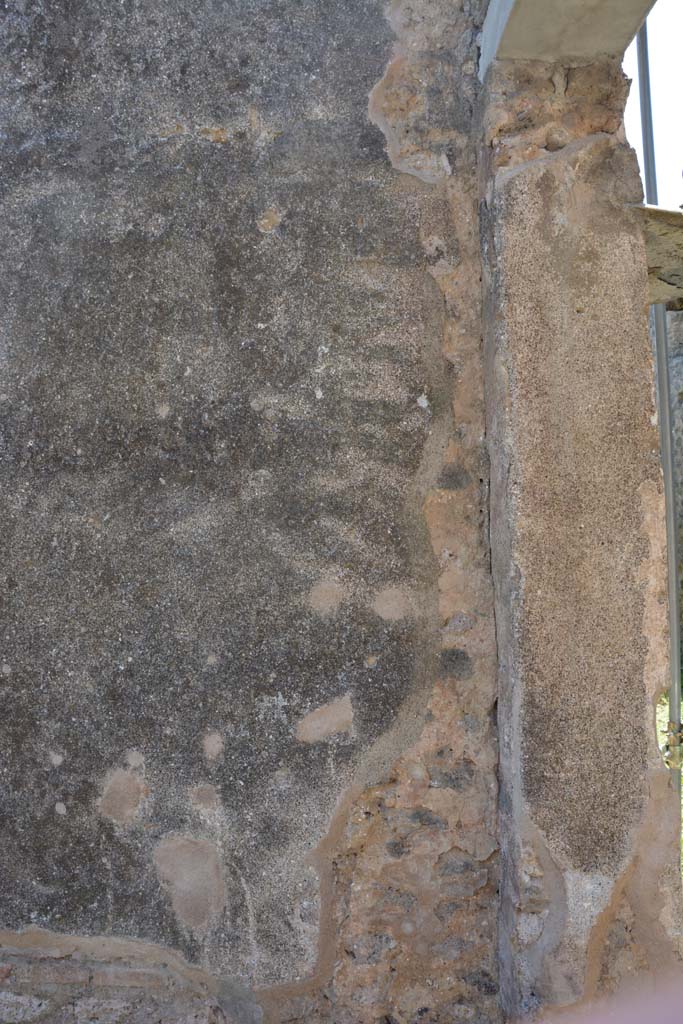 IX.5.2 Pompeii. May 2017.
Peristyle �p�, detail of south wall on east side of doorway to room �w�, and doorway pilaster.
Foto Christian Beck, ERC Grant 681269 D�COR.
