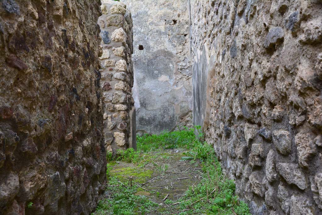IX.5.2 Pompeii. March 2017. Corridor on east side of room �v�, looking south with doorway to room �x�, on left. 
Foto Christian Beck, ERC Grant 681269 D�COR.
