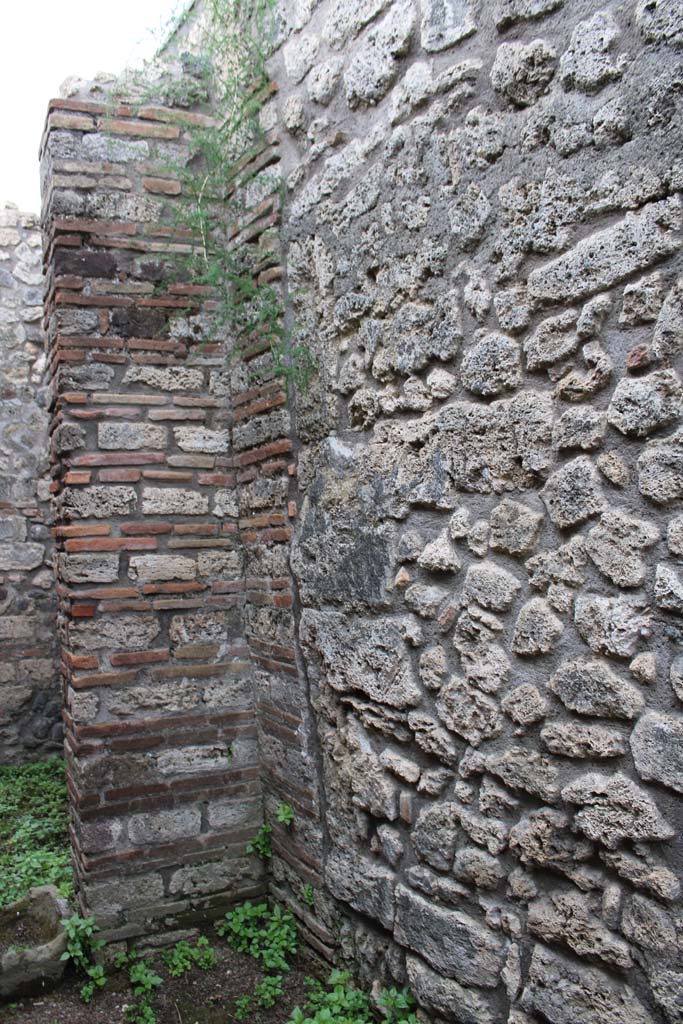 IX.5.4 Pompeii. March 2019. 
Room e, looking south along west wall towards pilaster dividing room.
Foto Christian Beck, ERC Grant 681269 D�COR.

