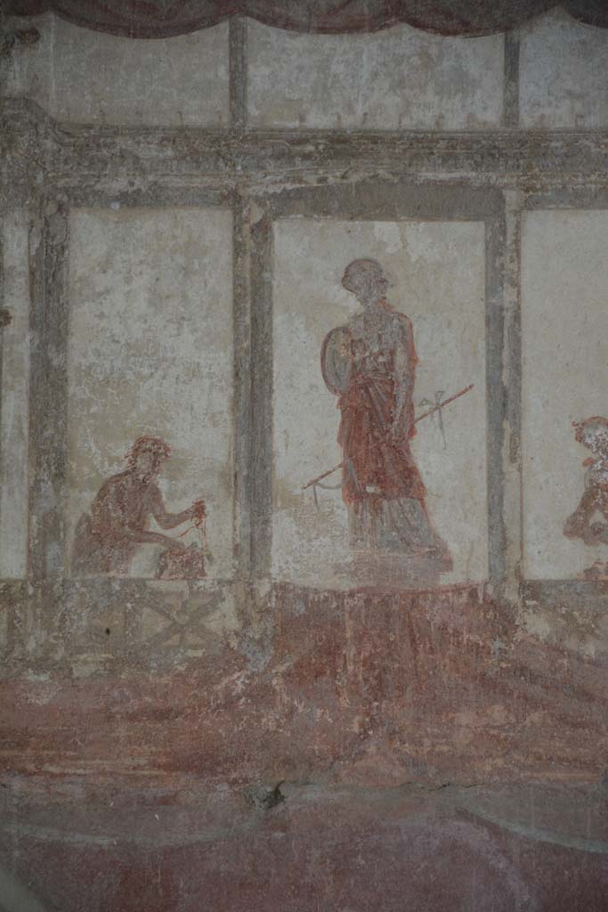 IX.5.6 Pompeii. May 2017. Room i, upper west wall, painted figures.
Foto Christian Beck, ERC Grant 681269 D�COR.

