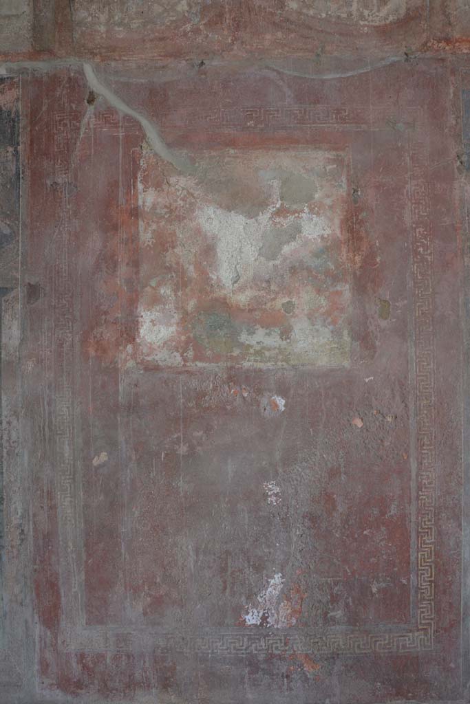IX.5.6 Pompeii. May 2017. Room i, detail of central panel on west wall. 
Foto Christian Beck, ERC Grant 681269 D�COR.

