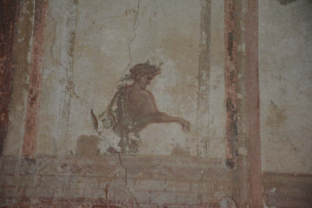 IX.5.6 Pompeii. May 2017. Room i, detail of figure on west side of upper north wall in north-west corner
Foto Christian Beck, ERC Grant 681269 D�COR.


