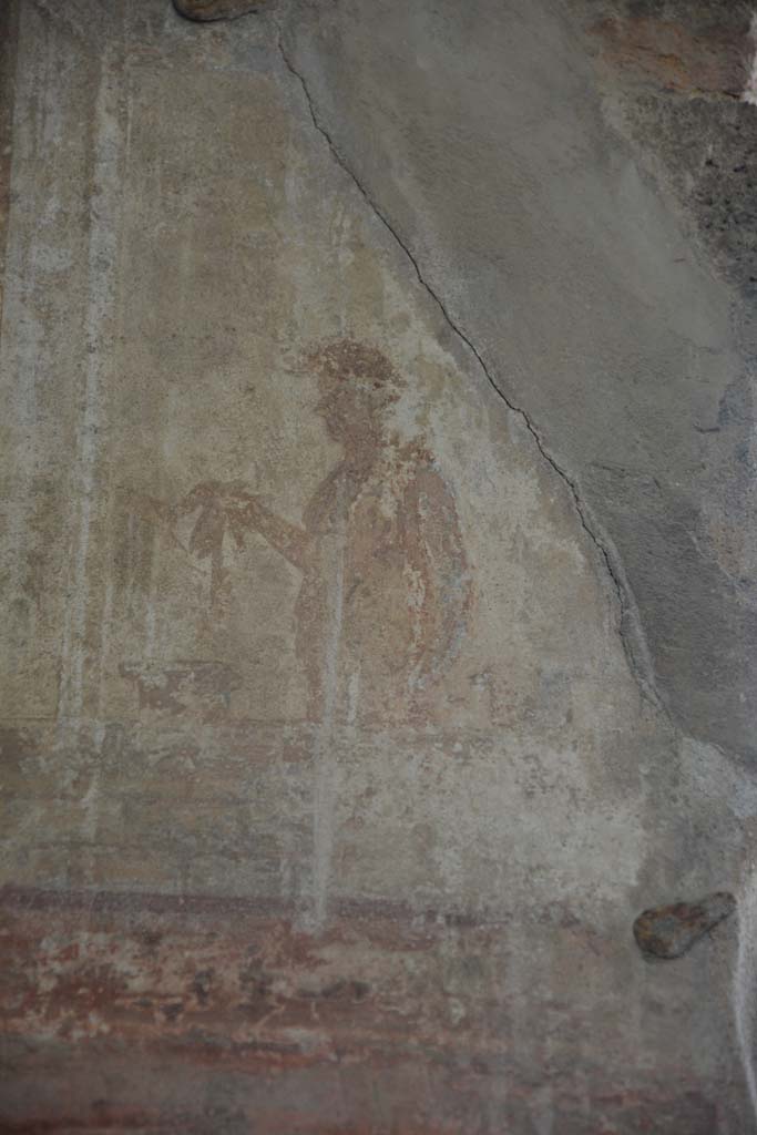 IX.5.6 Pompeii. May 2017. Room i, detail of figure on east side of upper north wall in north-west corner
Foto Christian Beck, ERC Grant 681269 D�COR.
