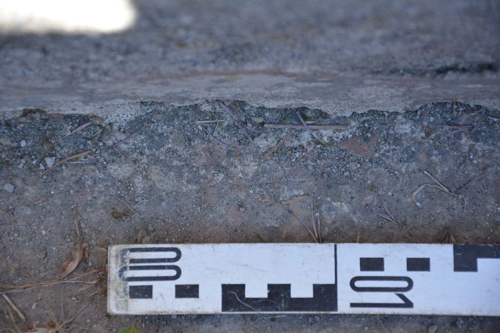 IX.5.6 Pompeii. May 2017. Room n, detail from west (left) side of doorway/upper step.
Foto Christian Beck, ERC Grant 681269 D�COR.
