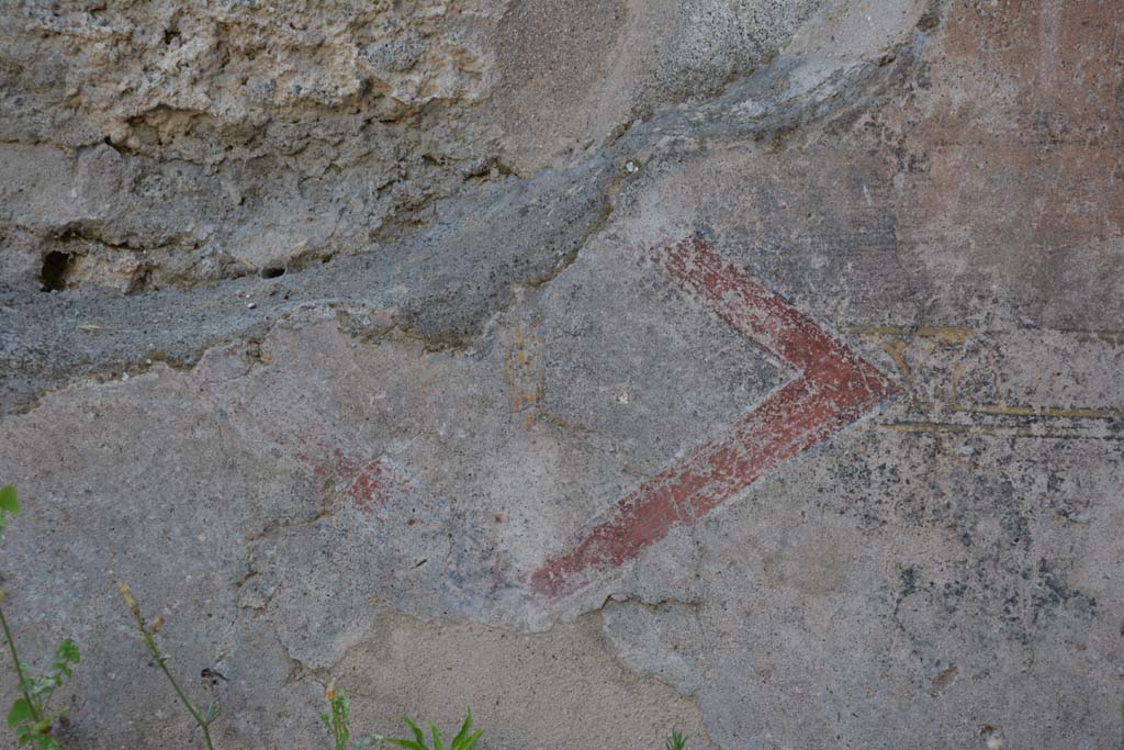IX.5.6 Pompeii. May 2017. West ala d, west wall at north end, detail of painted decoration from zoccolo.
Foto Christian Beck, ERC Grant 681269 D�COR.
