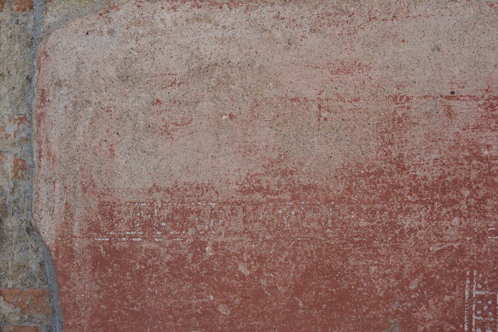 IX.5.6 Pompeii. May 2017. East ala e, detail of painted carpet border from north wall. 
Foto Christian Beck, ERC Grant 681269 D�COR.
