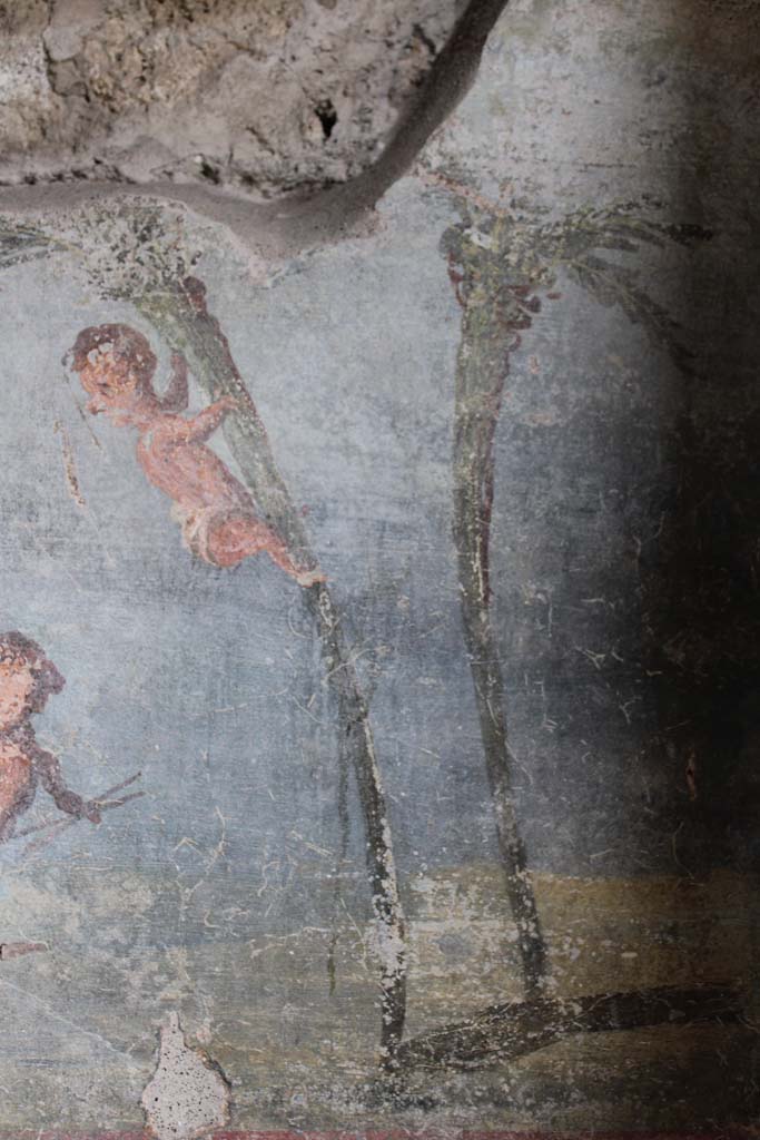 IX.5.9 Pompeii. May 2019. Room �l (L)�,  pygmy climbing tree to escape crocodile. 
Foto Christian Beck, ERC Grant 681269 D�COR.

