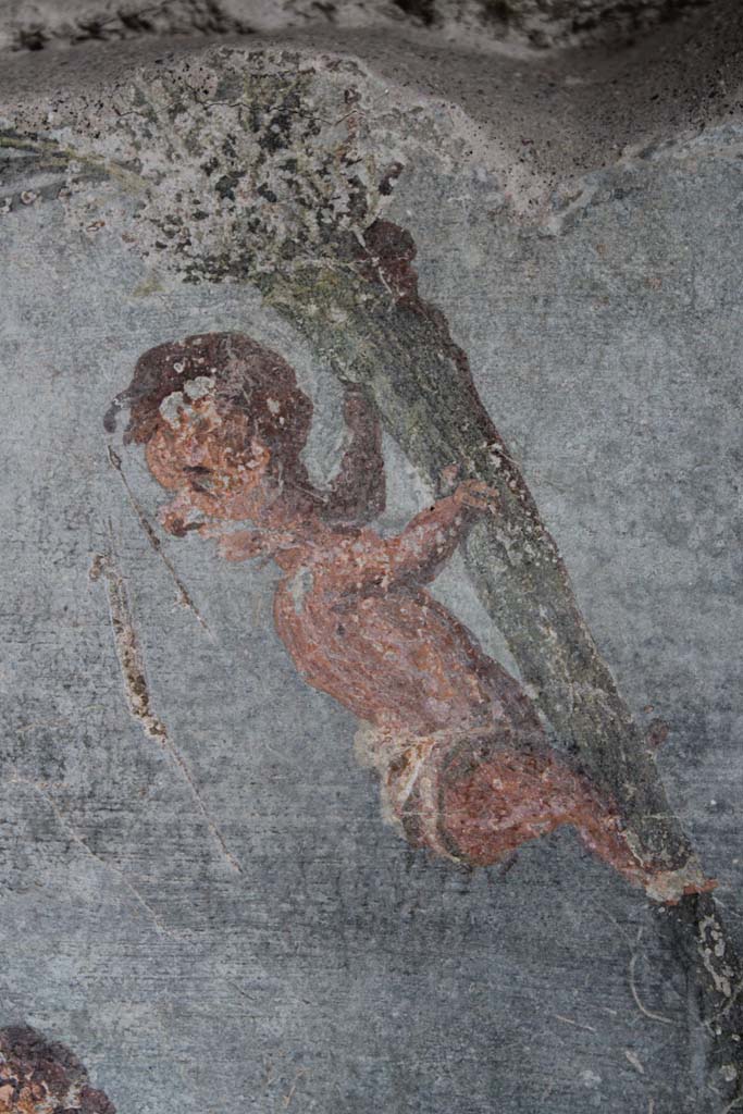 IX.5.9 Pompeii. May 2019. Room �l (L)�, detail of pygmy up a tree. 
Foto Christian Beck, ERC Grant 681269 D�COR.
