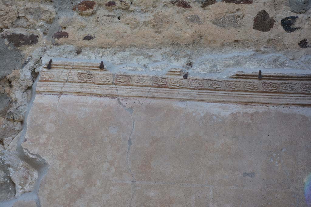 IX.5.9 Pompeii. May 2017. Room “o”, stucco polychrome cornice from upper north wall in north-east corner.
Foto Christian Beck, ERC Grant 681269 DÉCOR.