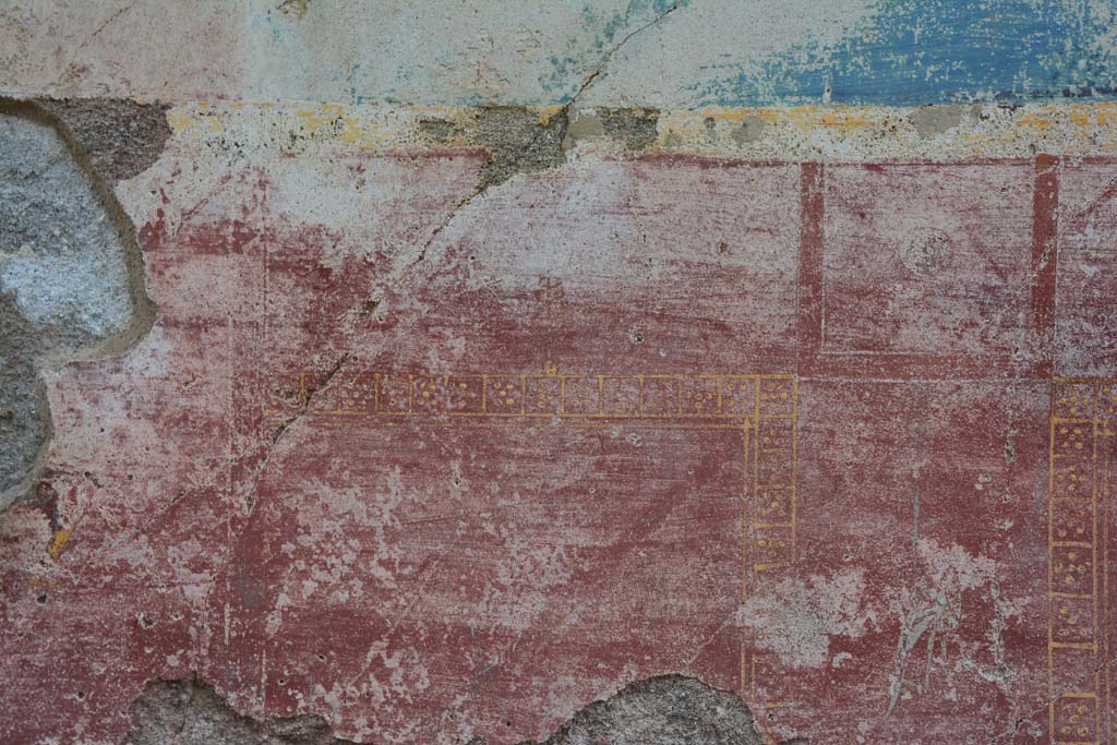 IX.5.11 Pompeii. March 2017. Room I (L), detail of zoccolo below central panel on east wall.
Foto Christian Beck, ERC Grant 681269 D�COR.

