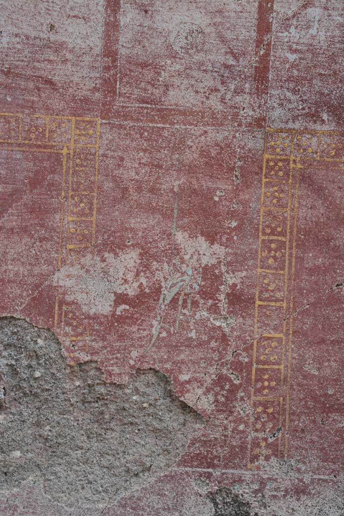 IX.5.11 Pompeii. March 2017. 
Room I (L), detail of painted compartment from zoccolo below central panel on east wall.
Foto Christian Beck, ERC Grant 681269 D�COR.
