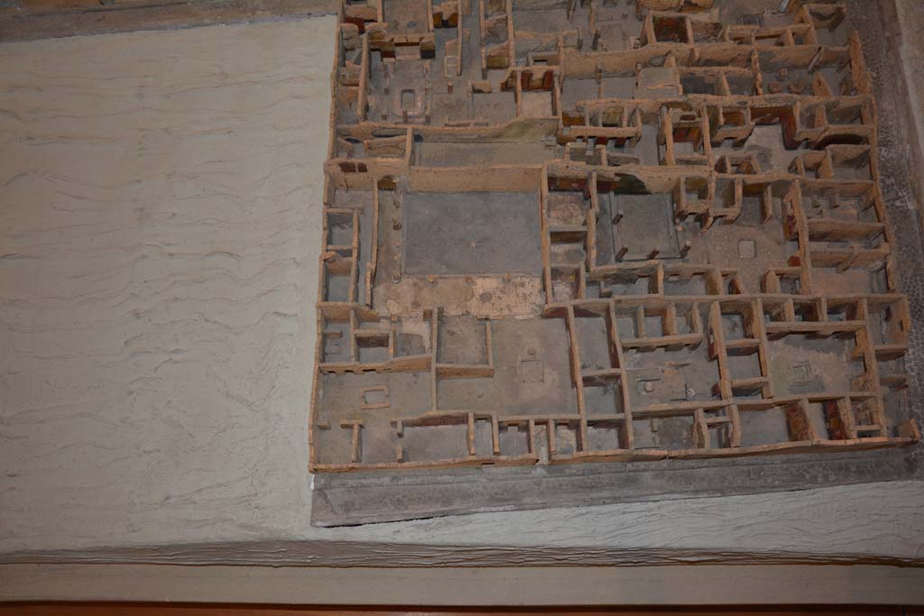 IX.5.14-16 Pompeii. July 2017. Rooms in south-east corner of insula.
From cork model in Naples Archaeological Museum.
Foto Annette Haug, ERC Grant 681269 DÉCOR.