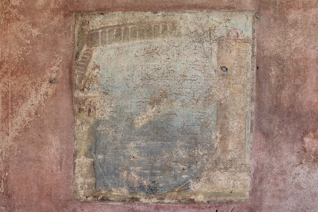 IX.5.14 Pompeii. May 2019. Room �c�, wall painting of Hero and Leander from centre of south wall.
Foto Christian Beck, ERC Grant 681269 D�COR.

