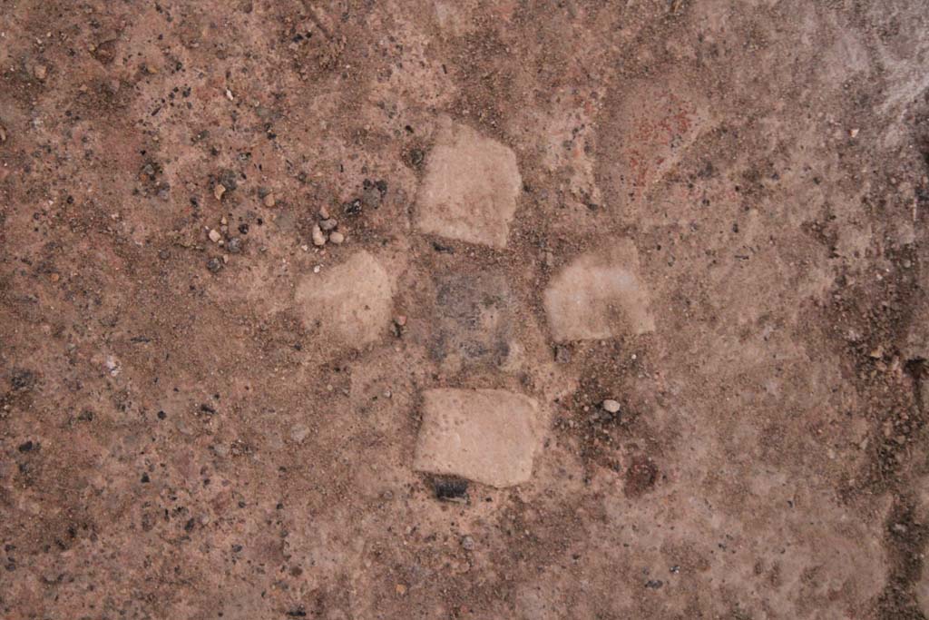 IX.5.14 Pompeii. May 2019. Room �c�, detail of flooring, a cross of four white stones with a central black.
Foto Christian Beck, ERC Grant 681269 D�COR.
