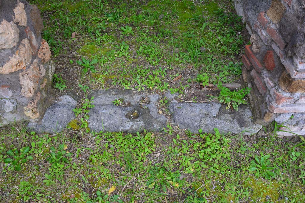 IX.5.18 Pompeii. March 2018. Room “h”, doorway threshold, looking south into room from atrium “b”.
Foto Annette Haug, ERC Grant 681269 DÉCOR.