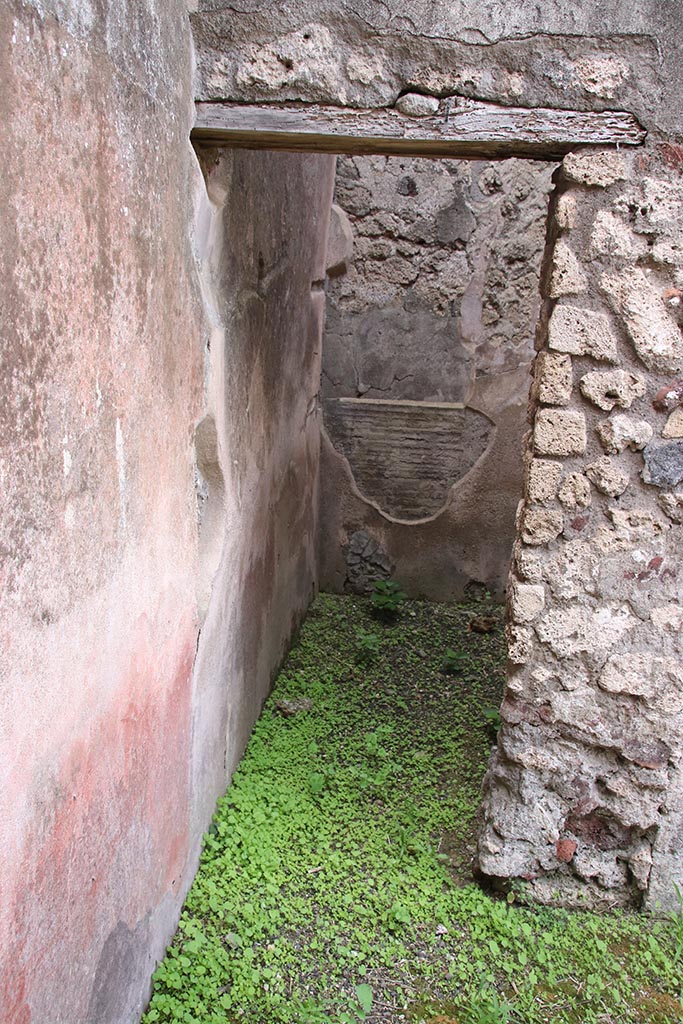 IX.7.25 Pompeii. October 2024.
Looking west through doorway into room (n). Photo courtesy of Klaus Heese.