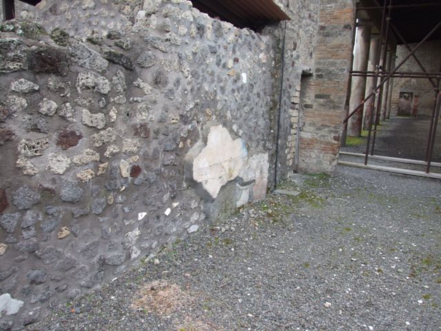 IX.8.6 Pompeii. December 2007. Room 40, west wall of cubiculum, north of doorway. Painted winged creature.  
