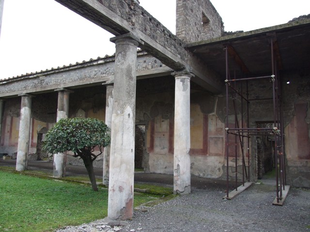 IX.8.6 Pompeii. March 2009. Room 17, West side, with remains of steps to upper floor.
